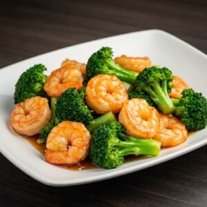 Camarones con Brocoli